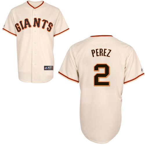 Juan Perez #2 Youth Baseball Jersey-San Francisco Giants Authentic Home White Cool Base MLB Jersey